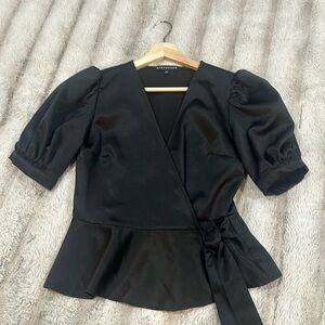Satin Blouse Black Size XS